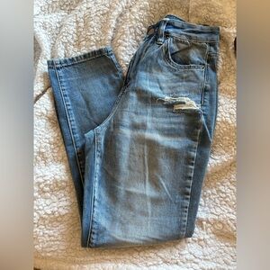 Fashion Nova Light Blue Distressed Boyfriend Jeans